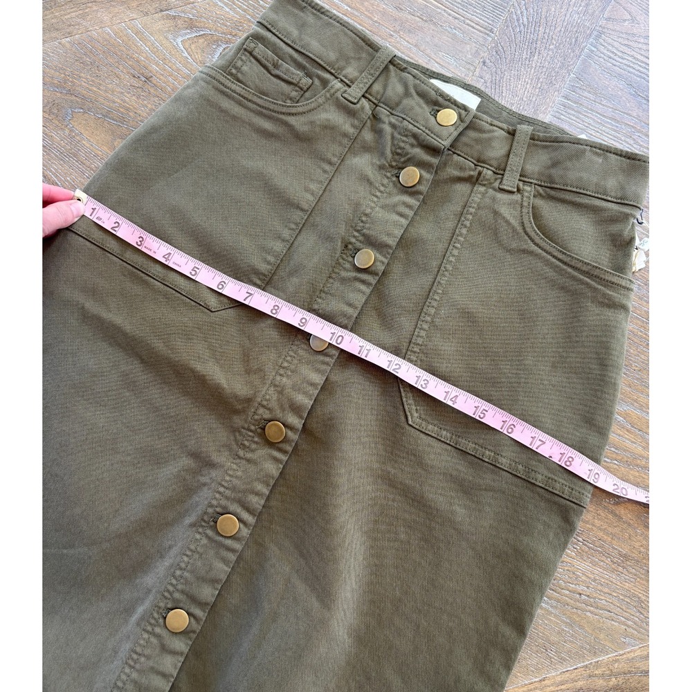 Caslon Women's Stretch Waist Olive Green Cargo Button Up Pencil Skirt Size 2 NWT - Picture 6 of 8